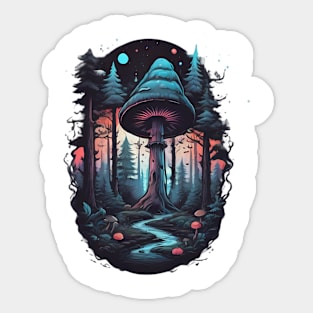 the forest of mushroom Sticker